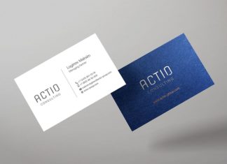 Визитки шелкографией для ACTIO consulting